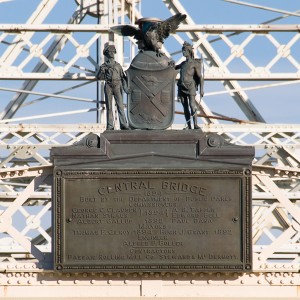 Bridge plaque reading "Central Bridge"